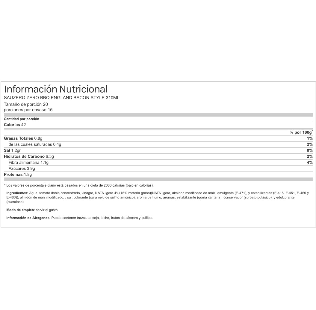 Sauzero Zero Bbq England Bacon Style