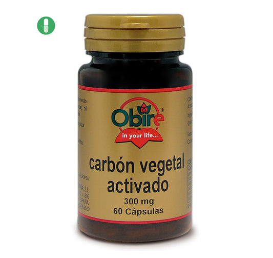 Carbón vegetal activado 300 mg. 60 cápsulas